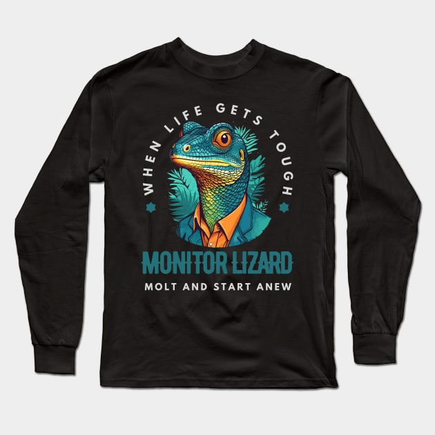 Monitor Lizard Long Sleeve T-Shirt by Pearsville